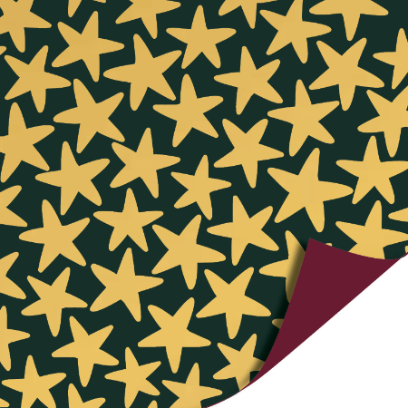Stars Green Gold - Burgundy KP 70cm x 2mtr