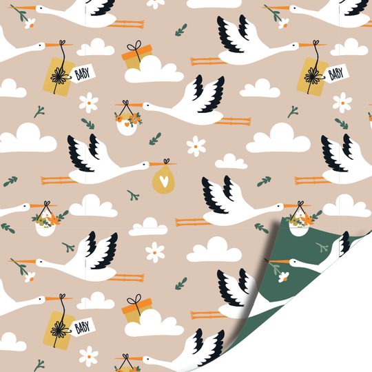 Stork Beige / Stork Green KP 50cm x 3mtr