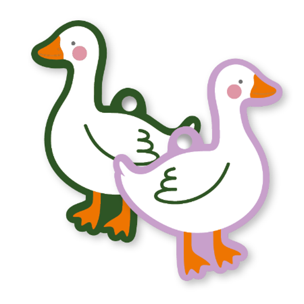 Cadeaulabel - Little Goose lila groen per 2 stuks