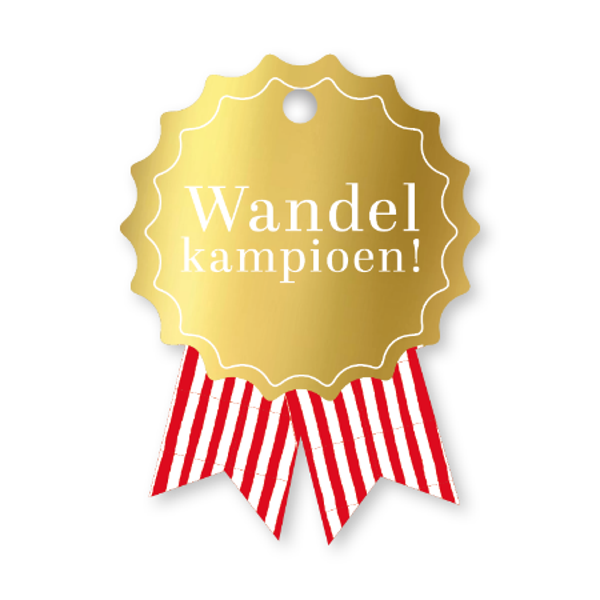 Cadeaulabel - Wandelkampioen per 2 stuks