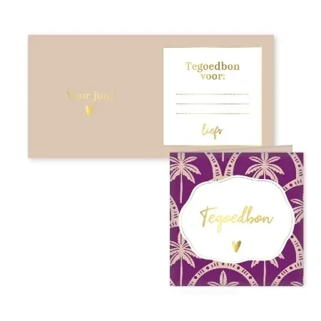 Tegoedbon - Tropical Deco Paars
