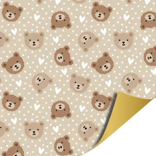 Little Bear Beige - Gold 50cm x 3mtr