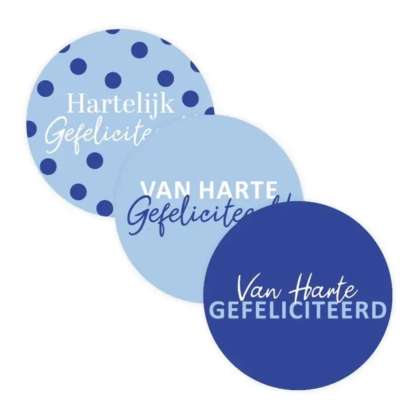 Van Harte Gefeliciteerd Blauw per 6 stuks