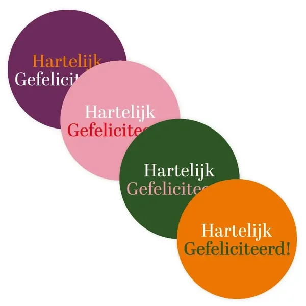 Hartelijk Gefeliciteerd Boho per 4 stuks