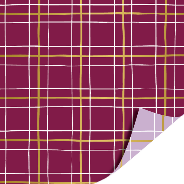 Grid Burgundy - Grid Lilac 70cm x 2mtr