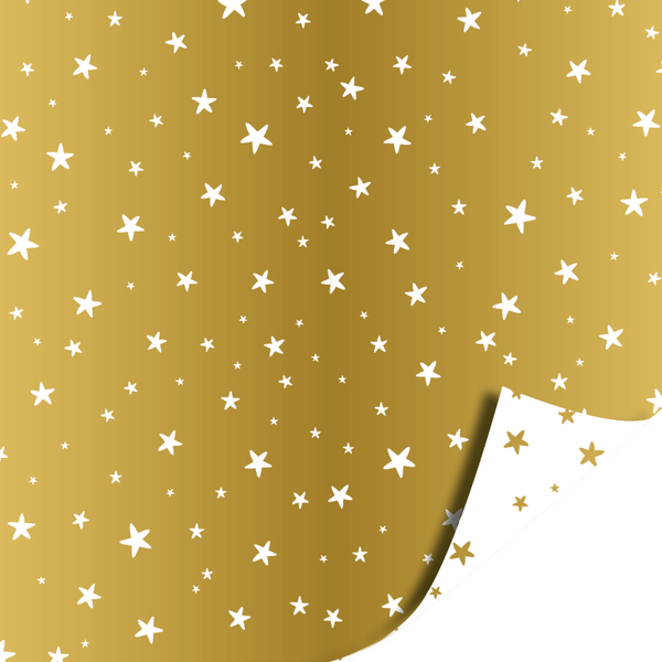 Little Stars Gold - Little Stars White 70cm x 2mtr