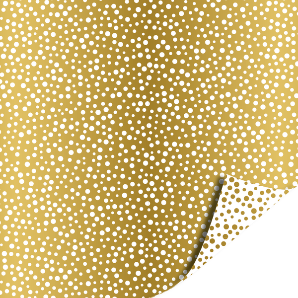 Luxury Dots Gold - Luxury Dots White 70cm x 2mtr