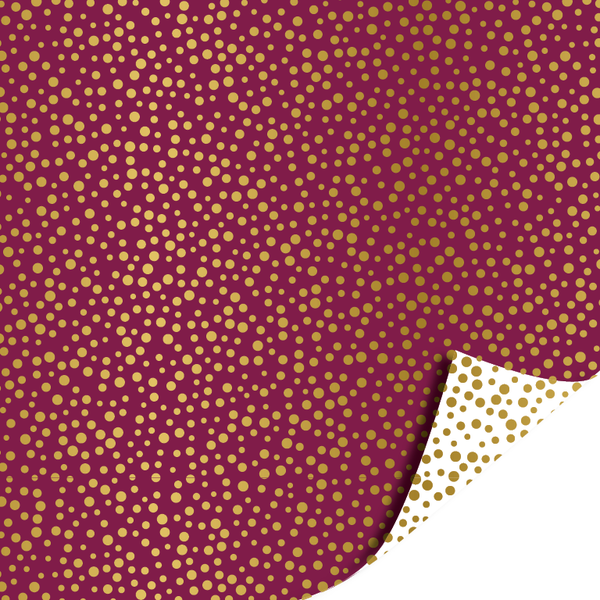Luxury Dots Burgundy - Luxury Dots White 70cm x 2mtr