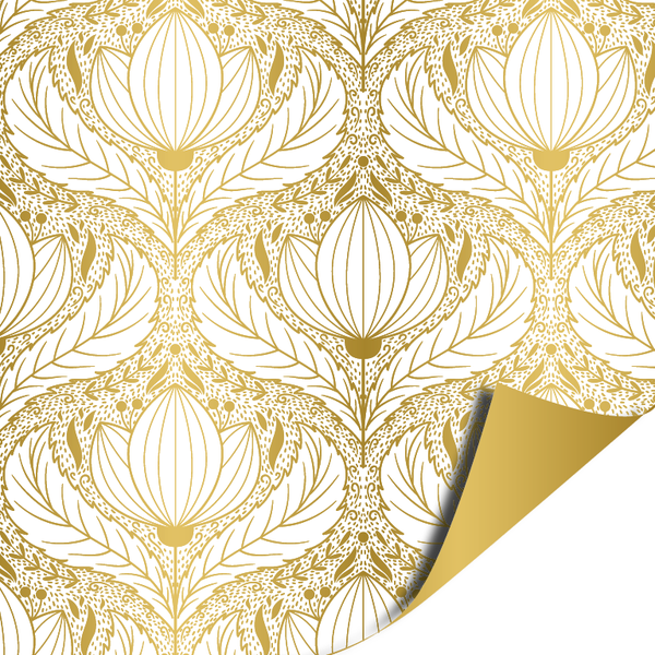 Luxury Lotus White Gold - Gold 70cm x 2mtr