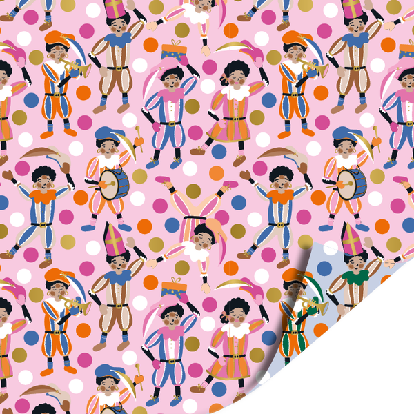 Pieten Pret Roze - Pieten Pret Blauw 50cm x 3mtr