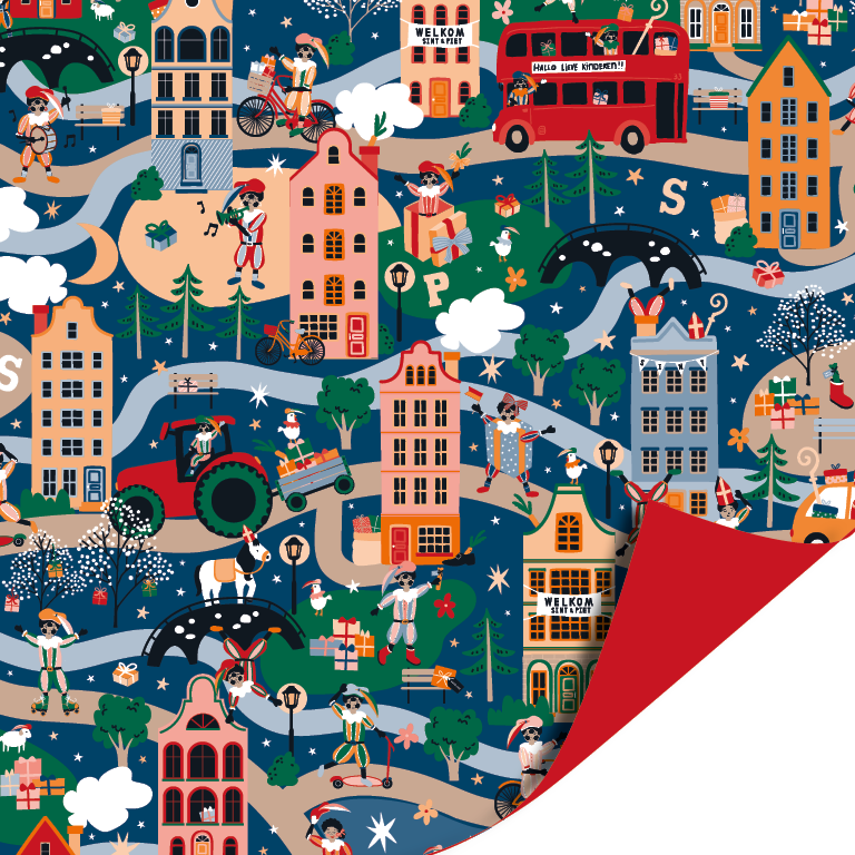 Sint Is In Town - Rood 50cm x 3mtr