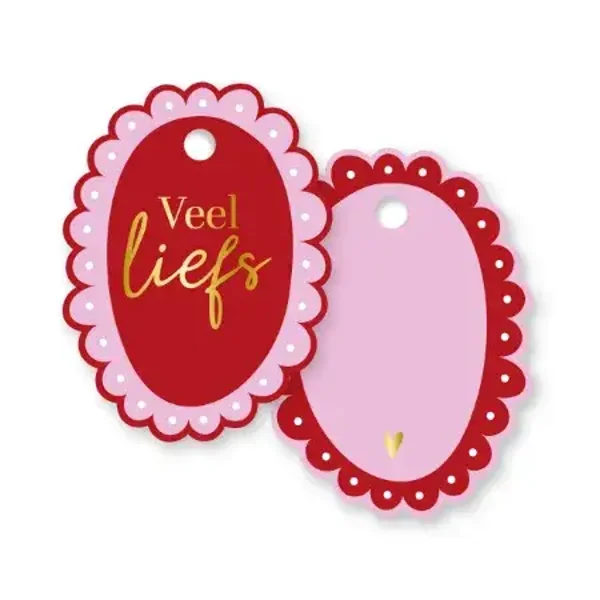 Cadeaulabel Veel Liefs per 2 stuks