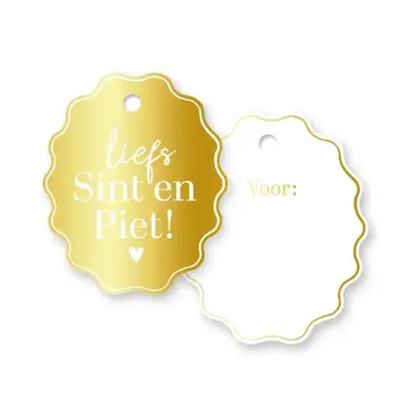 Cadeaulabel Liefs Sint en Piet per 2 stuks