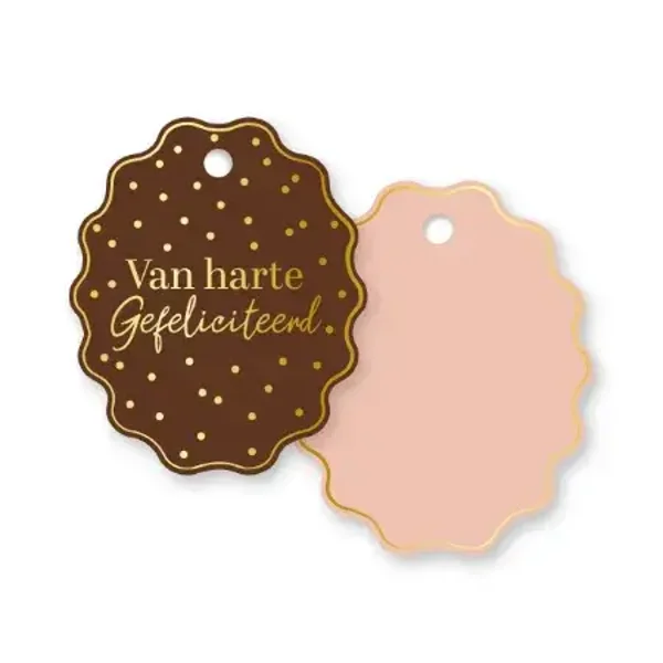 Cadeaulabel Van Harte Gefeliciteerd! per 2 stuks