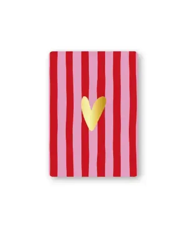 Cadeaukaart - Hart roze rood gestreept