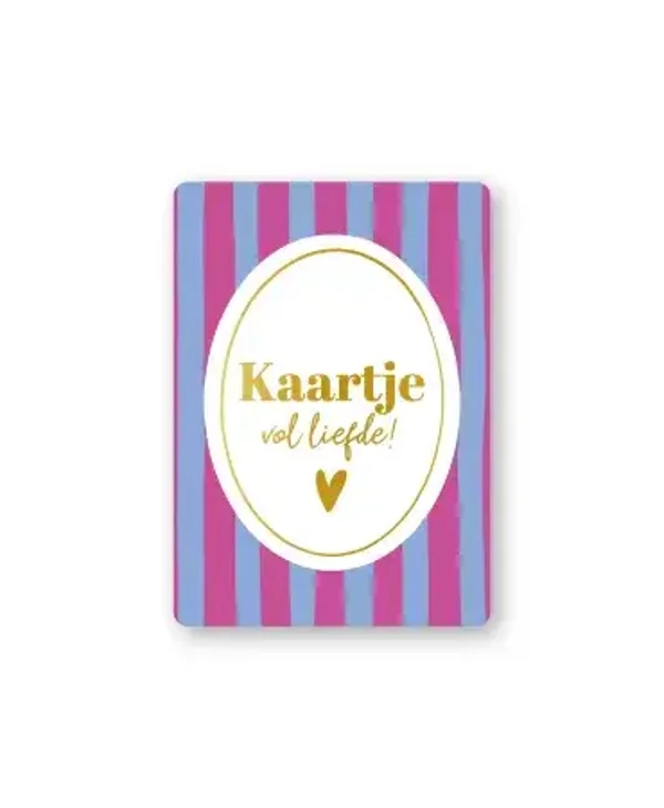 Cadeaukaart - Kaartje vol liefde blauw roze