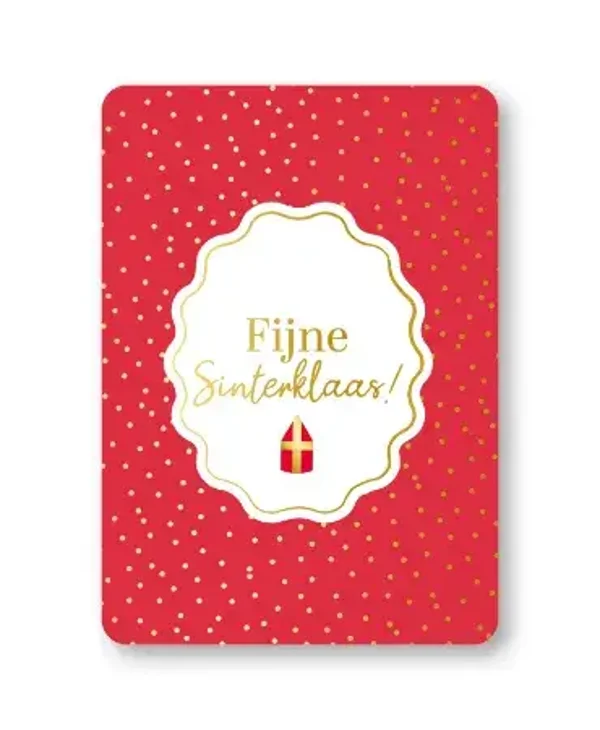 Sint Ansicht Fijne Sinterklaas rood