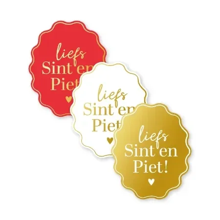 Liefs Sint En Piet! Hartje per 6 stuks