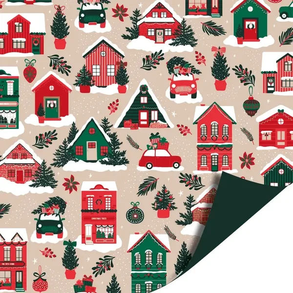 Winter Houses - Green 70cm x 2mtr