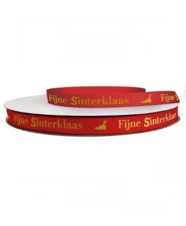 Satijnlint Rood Fijne Sinterklaas 12mm x 3mtr