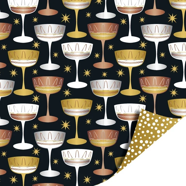 Raise Your Glass Gold Luxury - Golden Dots 70cm x 2mtr