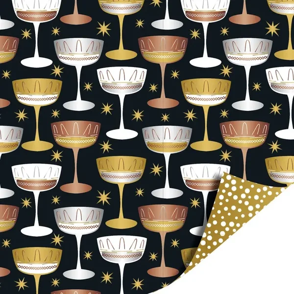 Raise Your Glass Gold Luxury - Golden Dots 70cm x 2mtr