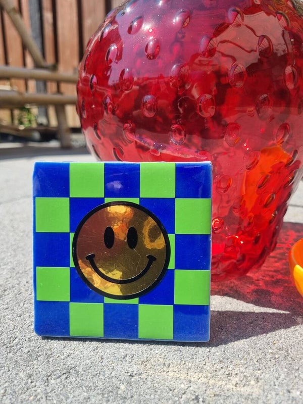 Tegeltje Check smiley groen
