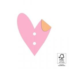 Cadeaulabel Heart pink/orange per 2 stuks