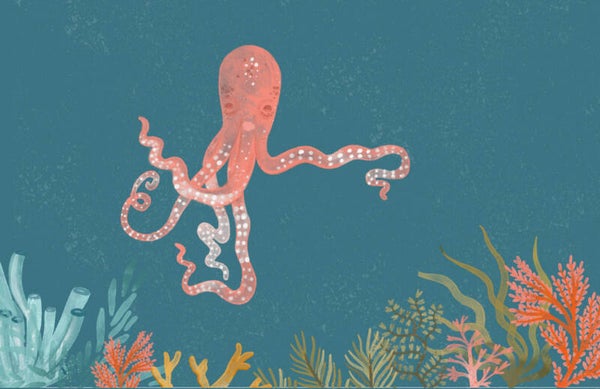 Minikaartje In de zee Octopus