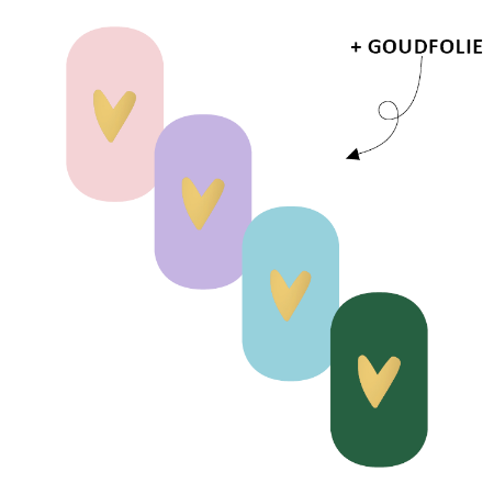Ovaal Hartje Goud per 4 stuks