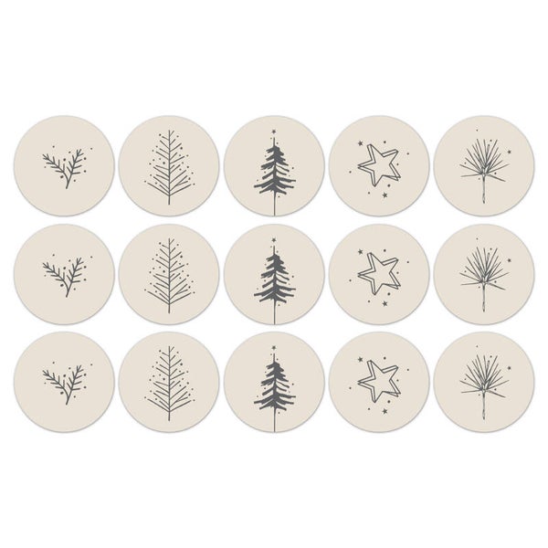 Christmas Stories Off White - Antraciet per 5 stuks