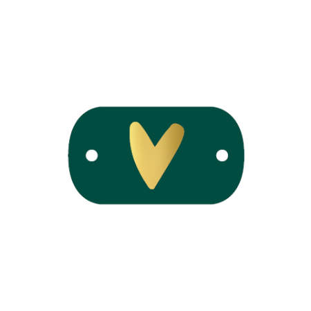 Label Ovaal Hartje Groen Goud per 2 stuks