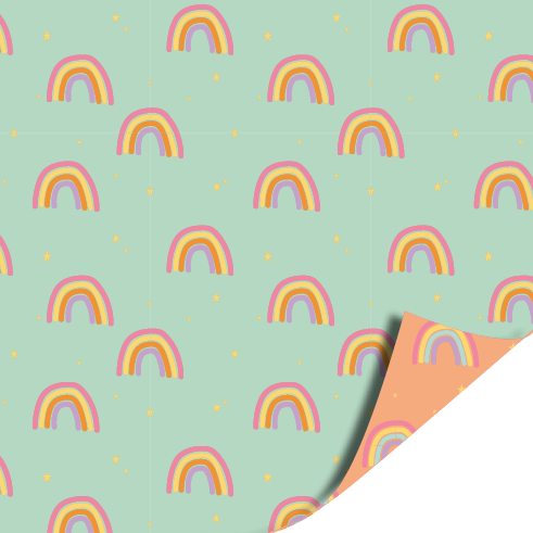 Over The Rainbow Blue - Peach 70 cm x 2 mtr