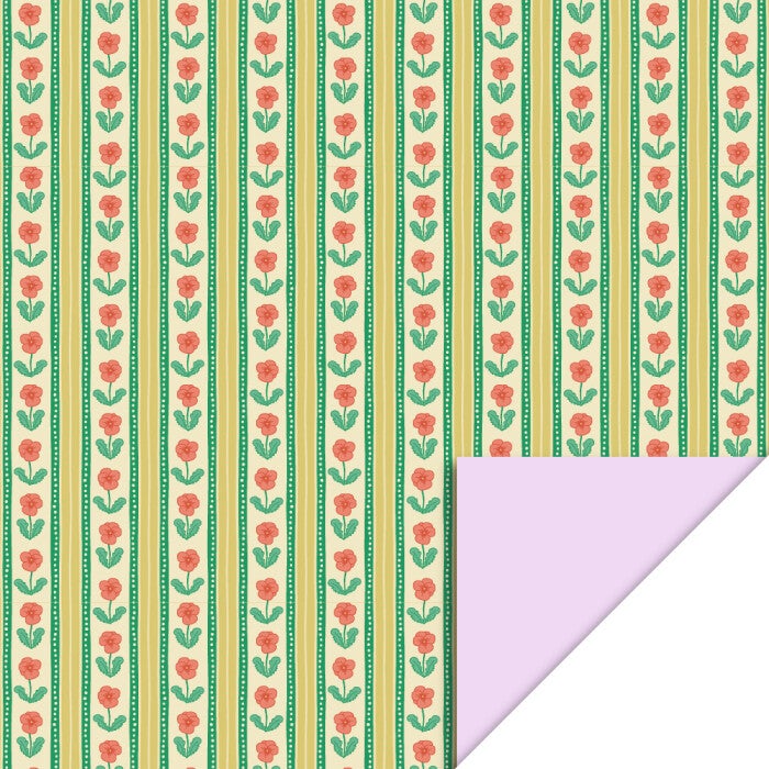 Floral Stripe - Pastel Pink 70cm x 3mtr
