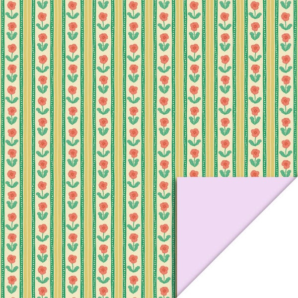 Floral Stripe - Pastel Pink 70cm x 3mtr