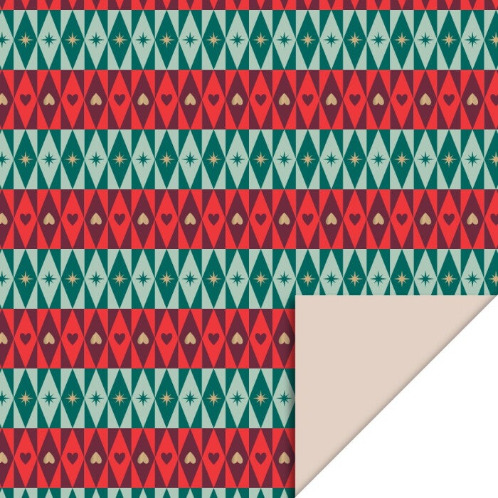 X-mas - Festive Green - Beige 70cm x 3mtr