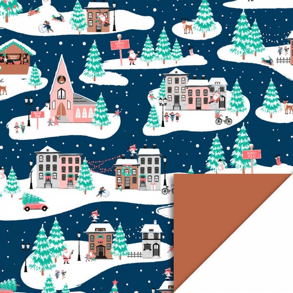 X-mas - Landscape Blue - Cognac 70 cm x 3 mtr