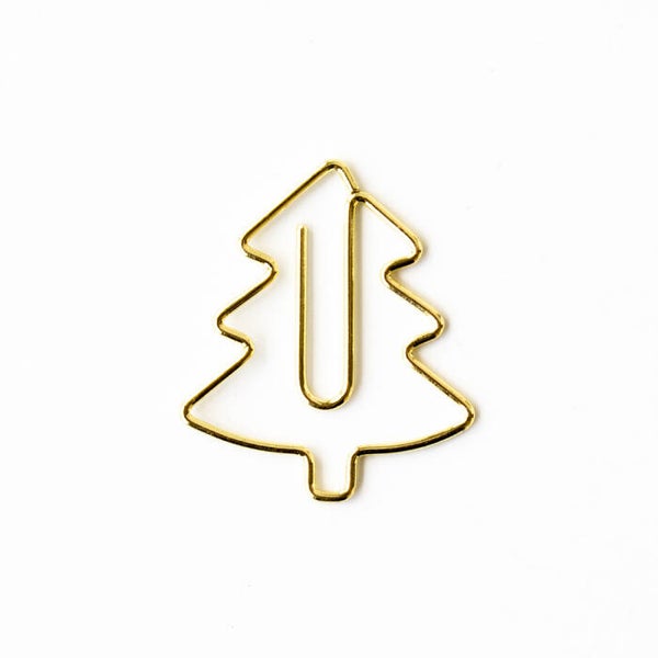 X-mas Clips - Tree - Gold Small (30 x 25mm) per 2 stuks