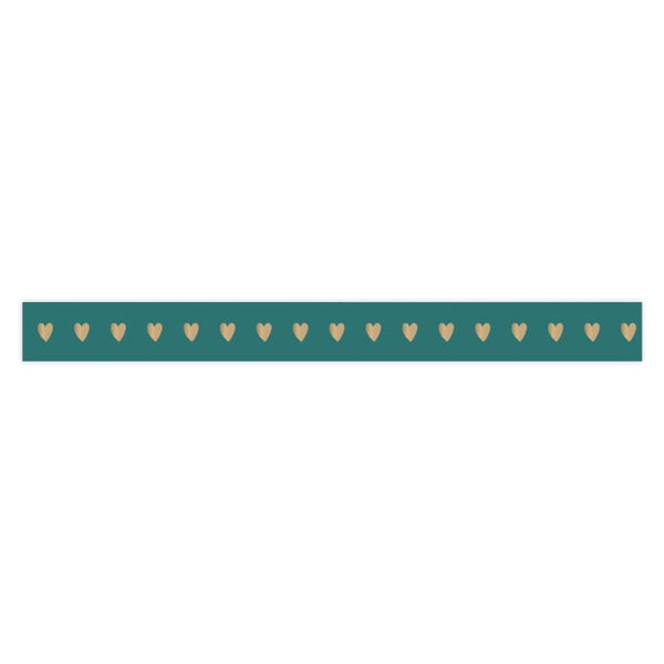 Paporlene krullint Heart Jade blue 10mm x 3mtr