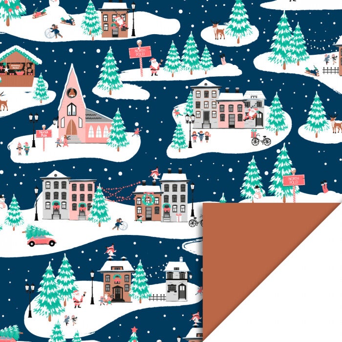 X-mas - Landscape Blue - Cognac 70 cm x 3 mtr