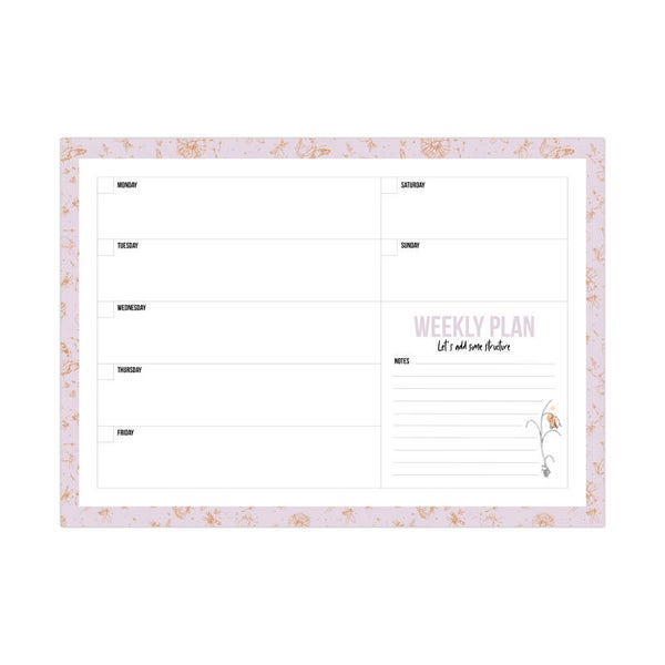 A4 Weekly Planner Flying Fortine Lila