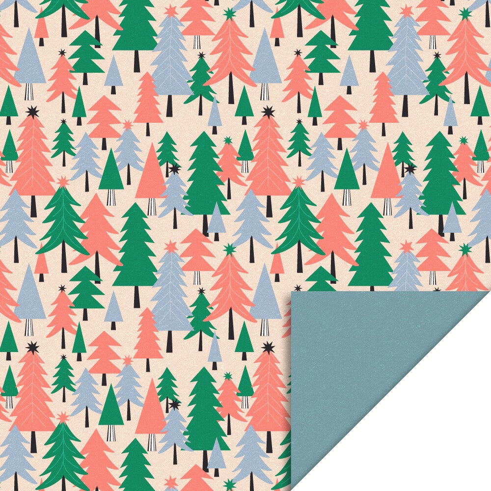 X-mas - Tree Graphic - Blue 70cm x 3m