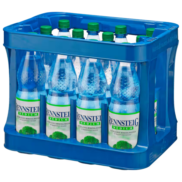 Rennsteig Mineralwasser Medium 12x1l (MEHRWEG)