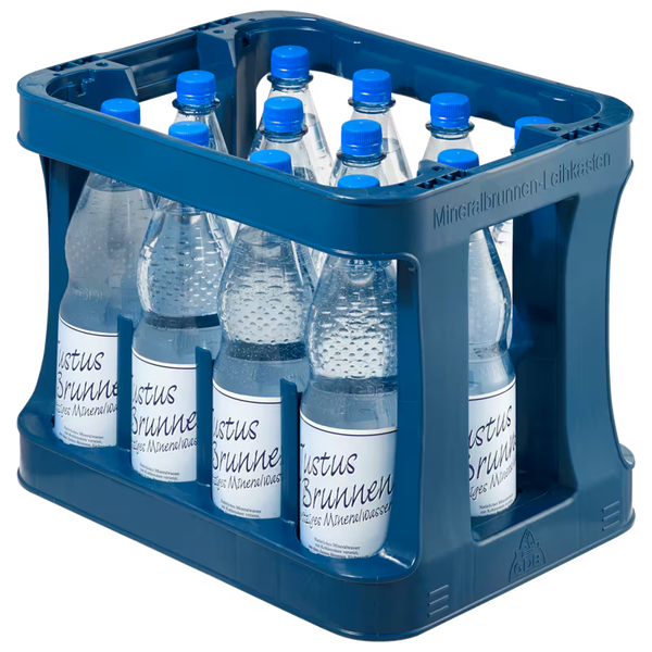 Justus-Brunnen Mineralwasser Spritzig 12x1l (MEHRWEG)