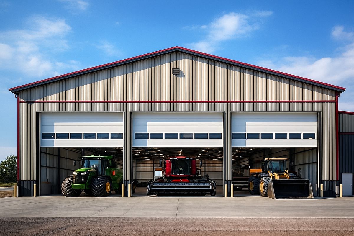 Ribbed steel commercial overhead doors