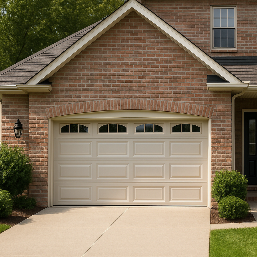 Traditional raised panel garage door