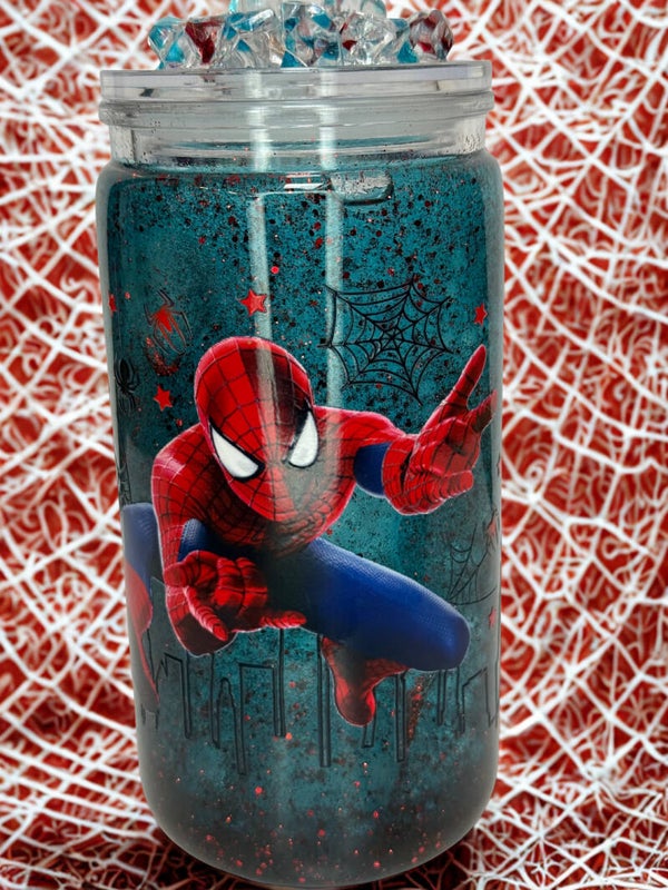 Marvel Inspired 16oz Acrylic Snow Globe Tumbler with Straw
