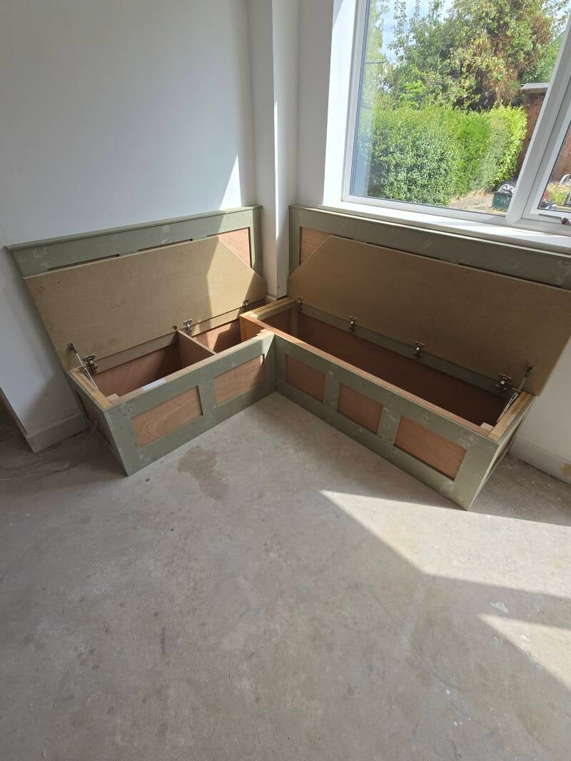 Bespoke bench seating with storage insides
