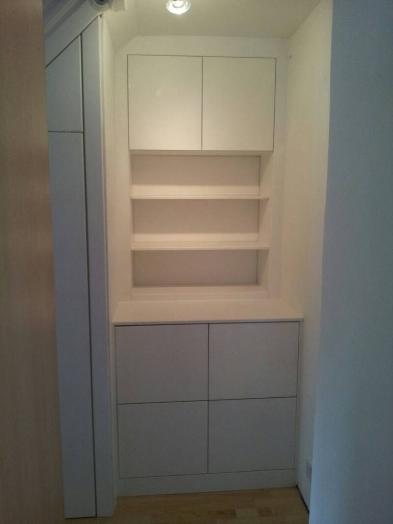 Contemporary alcove storage