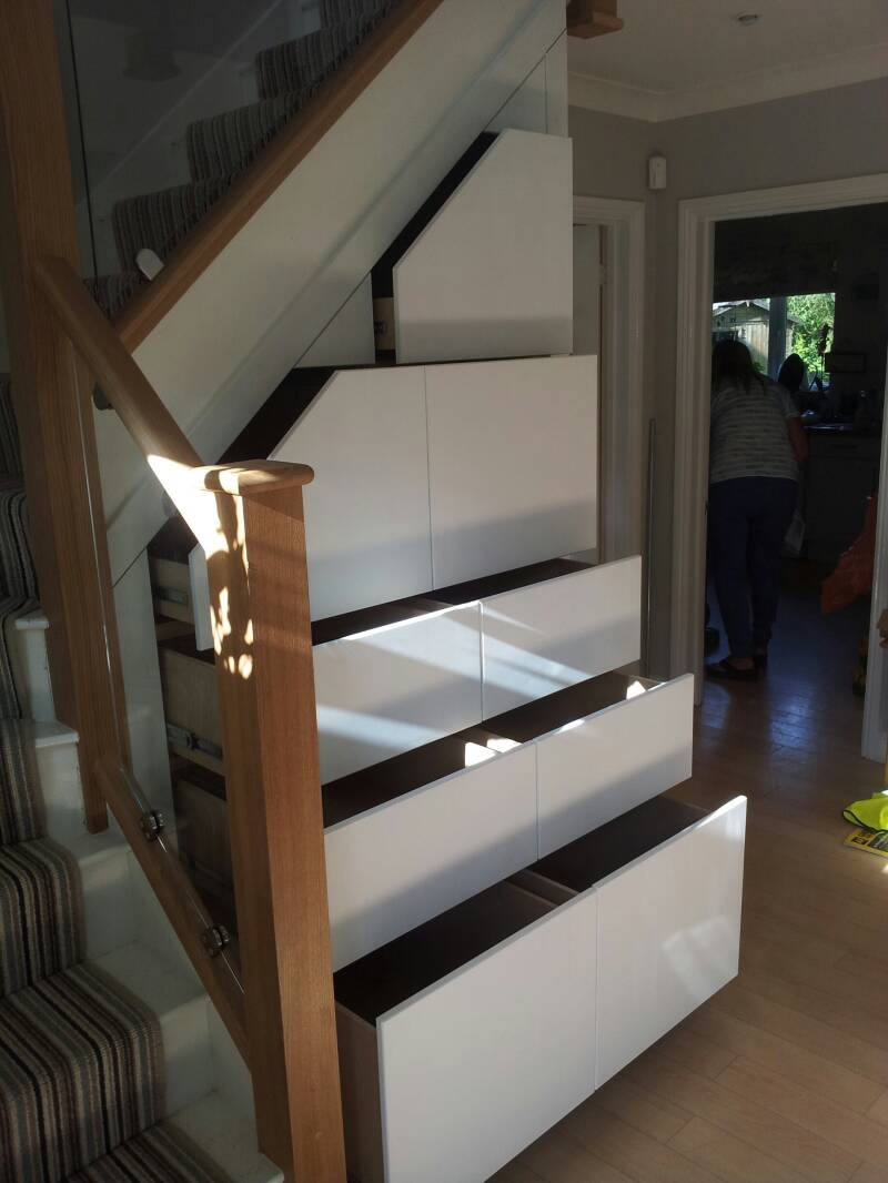 Understairs drawer unit open